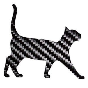 4 Pack Cat Love Sticker Black Carbon Fiber Vinyl Decal Logo Laptop Window